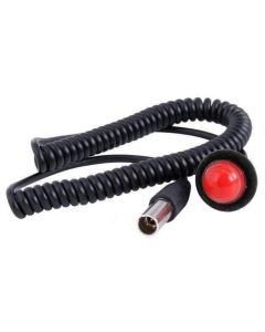 Rugged Radios Hole Mount Steering Wheel Push to Talk (PTT) with Coil Cord  for Car Harnesses PTT-HM