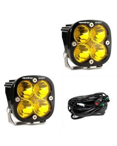 Baja Designs Auxiliary LED Light Pod Pair Squadron Sport Series Spot Pattern Baja Amber Lens Universal 557811