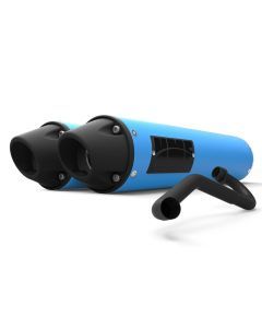 HMF Muffler Can-Am Maverick Turbo 15-17 Octane Blue Performance Dual Full System Exhaust Blackout Euro End Cap