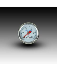 Intellitronix Analog Fuel Pressure 15 PSI Gauge With White Faceplate AFP01