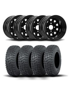 ITP Delta Steel 14" Wheels And Terra Hook Tires [28x9-14]