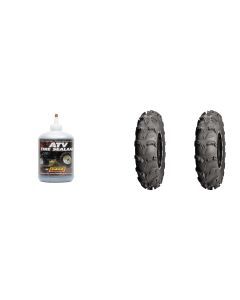 Set of 2 ITP Mud Lite XL Front Tires 26x9-12 6-ply with QUADBOSS Sealant