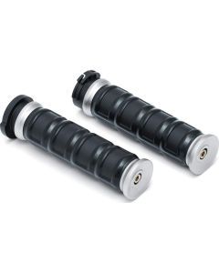 Kuryakyn Dillinger Grips for V-Twin Dual Cable Silver