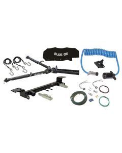 Blue Ox Alpha Tow Bar (8,500 lbs. cap.) & Baseplate Combo fits  Select Jeep Gladiator (Includes Mojave) (Includes ACC) With Towed Vehicle Light Wiring Kit