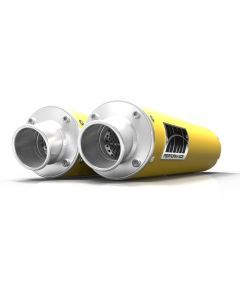 HMF Muffler Can-Am Maverick/MAX 13-18 Can-Am Yellow Performance Dual Slip On Exhaust Turn Down End Cap