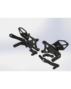 Vortex Racing Adjustable Rear Set Black - RS671K