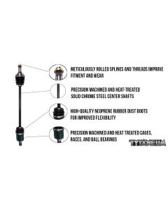 Tytaneum OE Style Front CV Axle Set For 2015-2016, 2018 Honda TRX500FM5 FourTrax Foreman Rubicon 4x4
