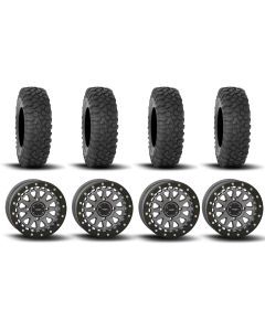 System 3 SB-6 Beadlock Gun Metal Grey 15" Wheels And XC450 Tires [33x10R-15]