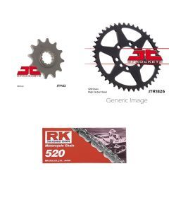 520 RK-M Chain, Front & Rear Sprocket Kit for SUZUKI LT250R QuadRacer 1992-1993