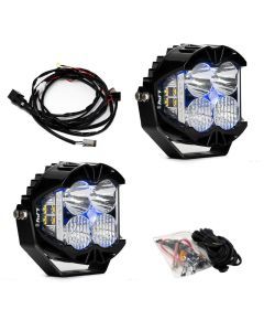 Baja Designs Auxiliary LED Light Pod Pair Blue Backlight LP4 Pro Series Driving/Combo Pattern Clear Lens Universal 297815