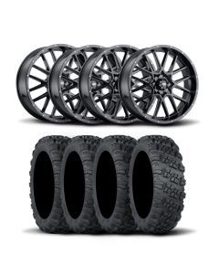 ITP Hurricane 20" Matte Black Wheels And Versa Cross XTR Tires [35x10-20]
