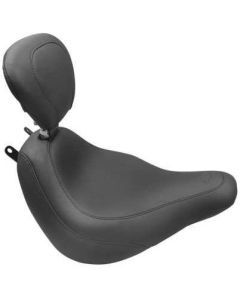 Mustang Wide Tripper Solo Smooth Seat With Backrest Black 79332