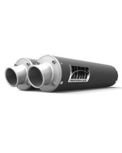HMF Muffler Arctic Cat Wildcat 12-14 Gun Metal Performance Dual Slip On Exhaust Turn Down End Cap