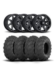 ITP Twister 14" Black Wheels And Mud Lite Tires [27x10-14]