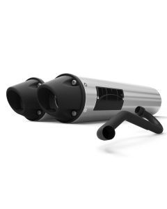 HMF Muffler Kawasaki KFX 700 04-10 Brushed Performance Dual Full System Exhaust Blackout Euro End Cap