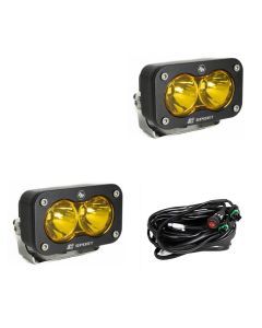 Baja Designs Auxiliary LED Light Pod Pair S2 Sport Series Spot Pattern Baja Amber Lens Universal 547811