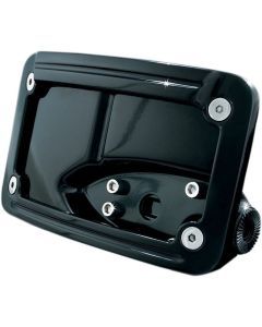 Curved Horizontal Side-Mount License Plate Holder Blacby Kuryakyn