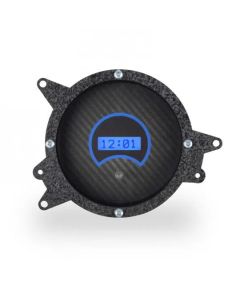 1969-70 Ford Mustang Digital Clock, Carbon Fiber Style Face, Blue Display
