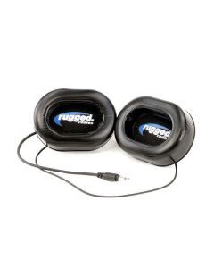 Rugged Radios Alpha Audio Speaker Pods - Velcro Mounting and Gel Ear Pods - Stereo & Mono 3.5mm PRO-POD