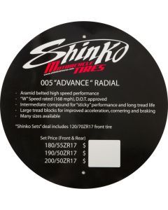 Shinko Tire Display Sign 005 Advance