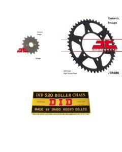 520 Chain Natural, Front & Rear Sprocket Kit for KAWASAKI EX250 Ninja 1988-2005