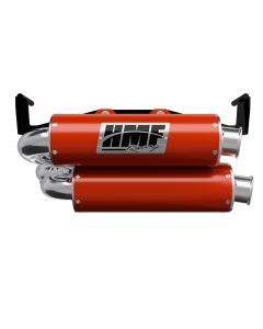 HMF Muffler Dual Slip-On Performance Exhaust Red - Can-Am Turn Down Brushed End Cap For Can-Am Outlander 1000/850 2025-2026 14655637671