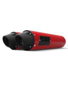 HMF Muffler Can-Am Renegade 1000 12-25 Red Performance Dual Slip On Exhaust Blackout Euro End Cap