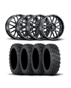 ITP Hurricane 18" Matte Black Wheels And Versa Cross XTR Tires [35x10-18]