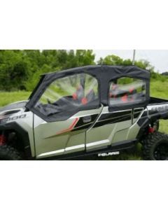 Falcon Ridge Black Canvas Soft Roll-Away Doors With Zipper For Polaris General 2017-2023