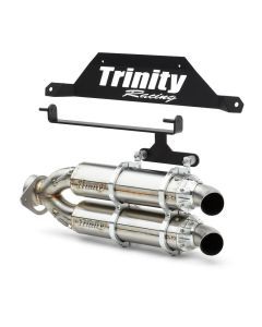 Trinity Racing Stage 5 Dual Slip On Exhaust Brushed Muffler TR-4182S