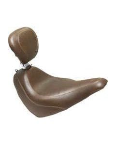 Mustang Wide Tripper Solo Seat Smooth With Backrest Brown For Harley-Davidson Street Bob 2018-2021 83028