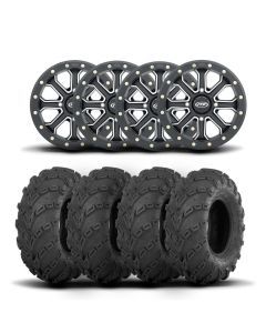 ITP Velocity Inertia 14" Matte Black Wheels And Mud Lite Tires [27x10-14]