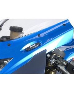 R&G Racing Black Mirror Delete Blanking Plates For 2011-2018 Suzuki GSXR600