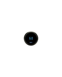 Round Mini speedometer, 2-1/16", MPH, black, blue