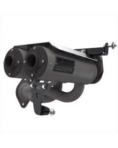 HMF Muffler Polaris RZR Pro R 22-24 Gun Metal Titan-XL Dual Slip On Exhaust Blackout End Cap