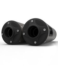 HMF Muffler Can-Am Maverick Turbo 15-17 Gun Metal Titan-XL Dual Slip On Exhaust Blackout End Cap