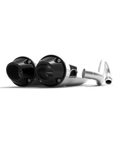 HMF Muffler Kawasaki KFX 700 04-10 Brushed Performance Dual Full System Exhaust Black Euro End Cap