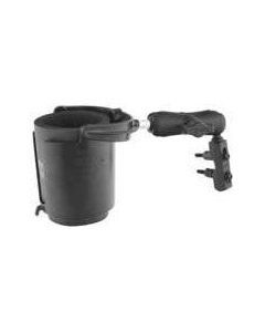 Ram Mounts Level Cup Drink Holder With Standard Double Socket Arm and Brake/Clutch Reservoir Base Black - RAM-B-132-309