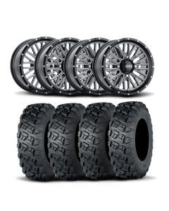 ITP Momentum 18" Machined Black Wheels And Versa Cross XTR Tires [33x10-18]