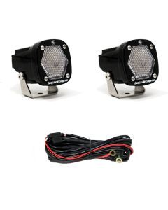 Baja Designs Auxiliary LED Light Pod Pair S1 Series Work/Scene Pattern Clear Lens Universal 387806