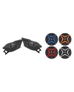 SSV Works Front 6.5" Speaker Pods With Orange Grills For Polaris RZR Pro XP 20-22