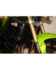 R&G Racing Black Aluminum Radiator Guard For 2007-2010 Triumph Street Triple