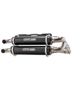 Trinity Racing Stage 5 Dual Full System Exhaust Black Muffler For Polaris RZR RS1 EPS 2018-2022