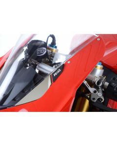 R&G Racing Black Mirror Delete Blanking Plates For 2020-2024 Ducati Panigale V2