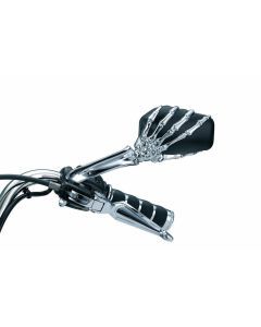 Kuryakyn Skeleton Chrome Hand Black Mirrors Set Motorcycle Harley Honda Yamaha