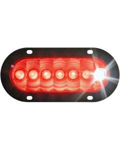 LED Tail Light with Stop/Turn/Tail and Cyclops Back-Up Eye - Flange Mount - 6 Inch Oval