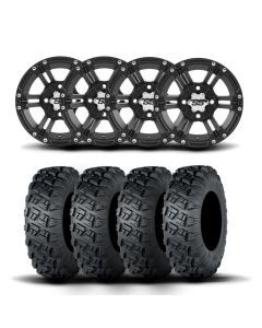 ITP SS212 14" Matte Black Wheels And Versa Cross XTR Tires [28x10-14]