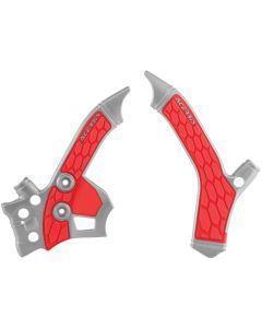 Acerbis Silver/Red X-Grip Frame Guard - 2726851418