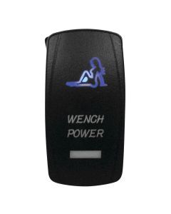 DragonFire Racing Laser-Etched Dual LED Switch - Wench Power - Blue - 04-0078
