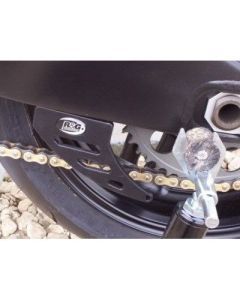 R&G Racing Toe Chain Guards - Aluminium - Black For 2004-2007 Aprilia Pegaso 650 Factory